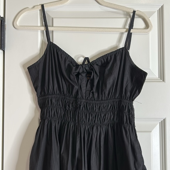 Keyhole midi dress adjustable straps cotton lightweight smocked waist - Picture 3 of 7